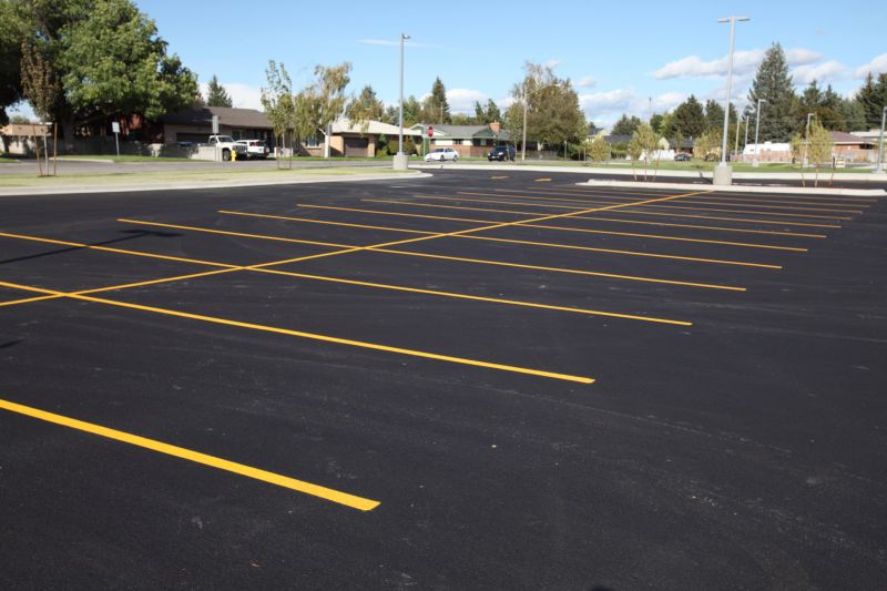 Newly Paved Commercial Parking Lot